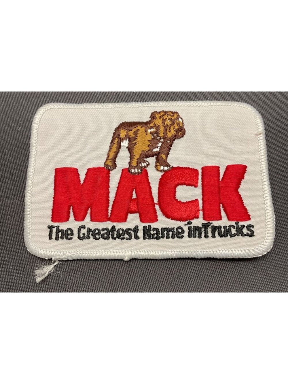 Vintage Mack Trucks Sew-On Hat Patch Bulldog Logo Embroidered Unused